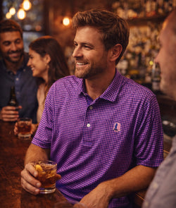 Top Hat Polo - Purple Check