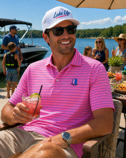Top Hat Polo - Pink Stripe