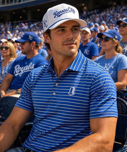 Top Hat Polo - Blue Stripe